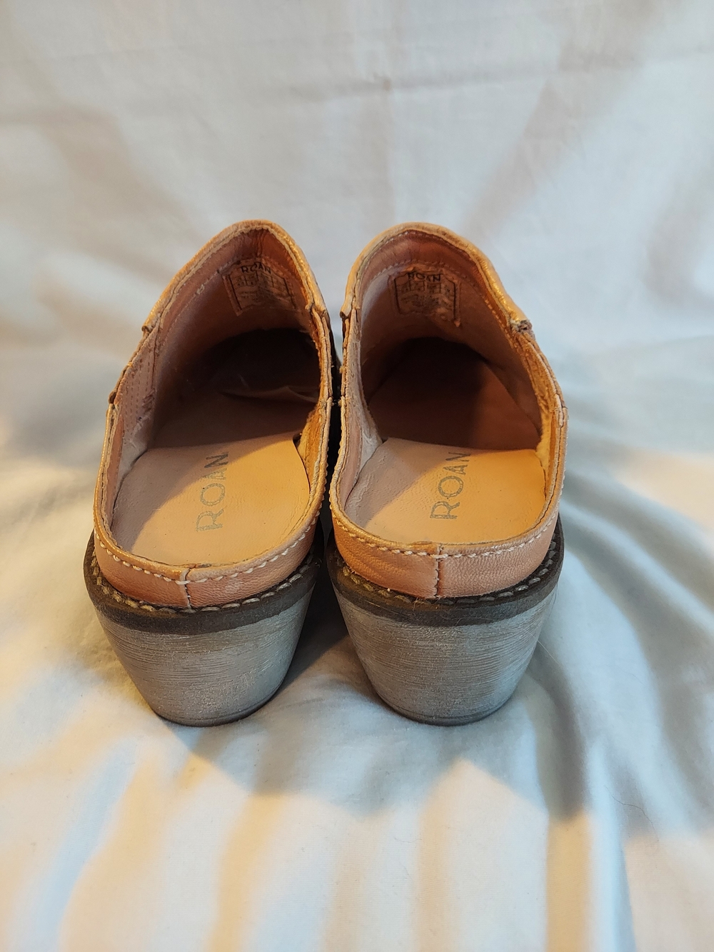 Roan by Bed Stu Vita Woven Leather Mules Pointed Toe Pecan Tan 8.5 - Picture 4 of 8